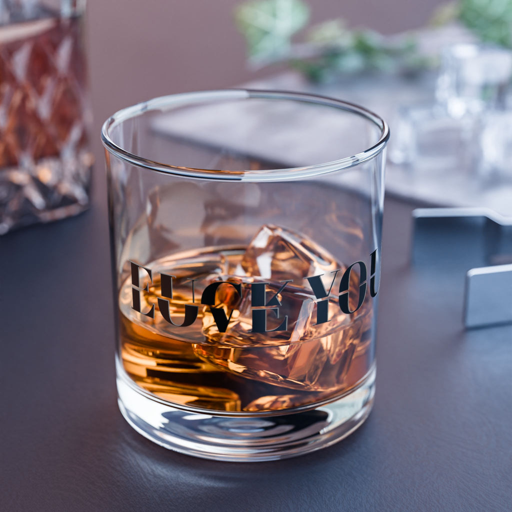 It's A Fine Line whiskey rocks glass 10oz - funny bourbon glass gift