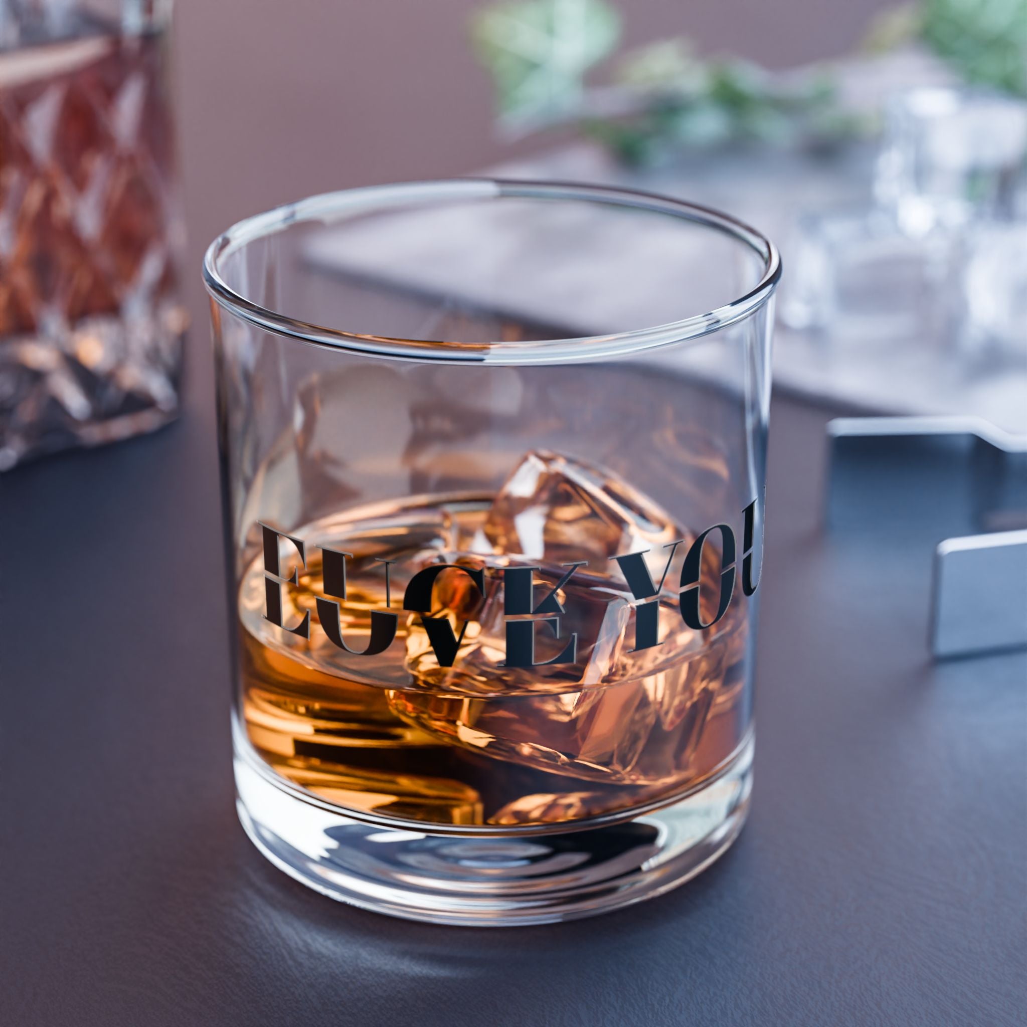 It's A Fine Line whiskey rocks glass 10oz - funny bourbon glass gift