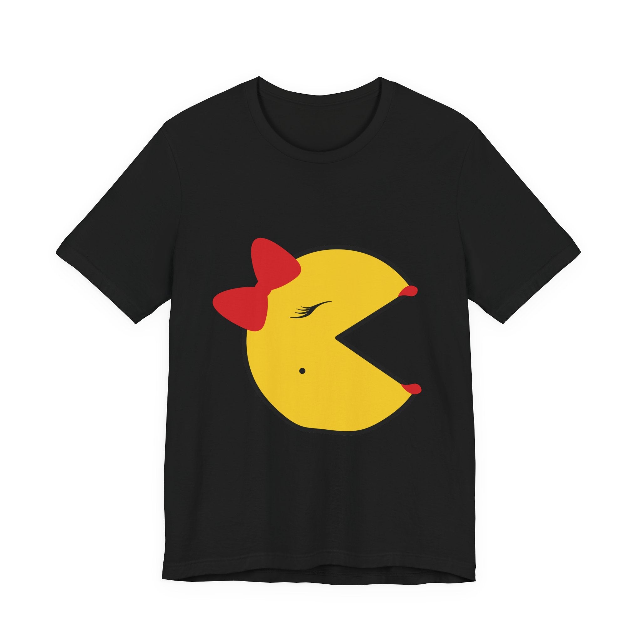 Ms PacMan | Bella + Canvas 3001 Unisex T-Shirt | Naughty Little Black Tee Shop™*