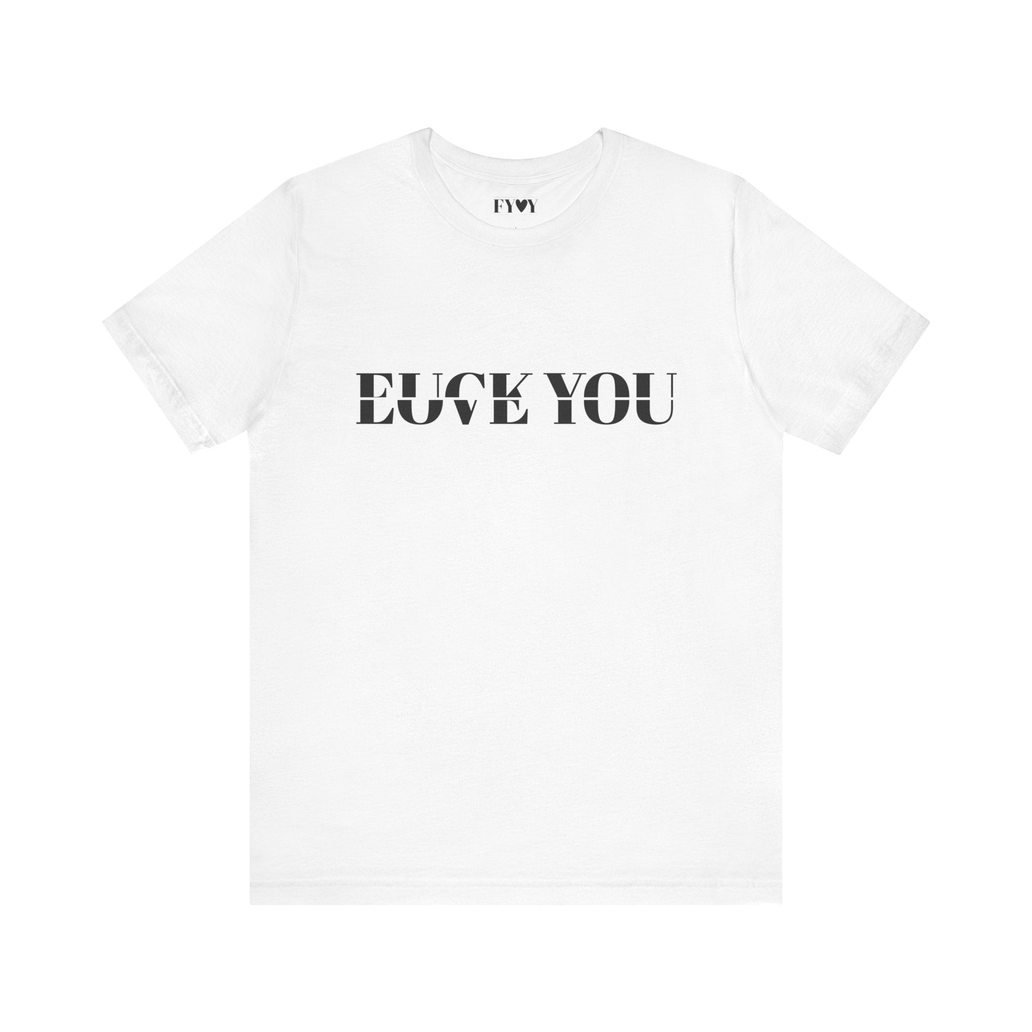 It's A Fine Line white t-shirt with subtle chest print - minimalist statement shirt