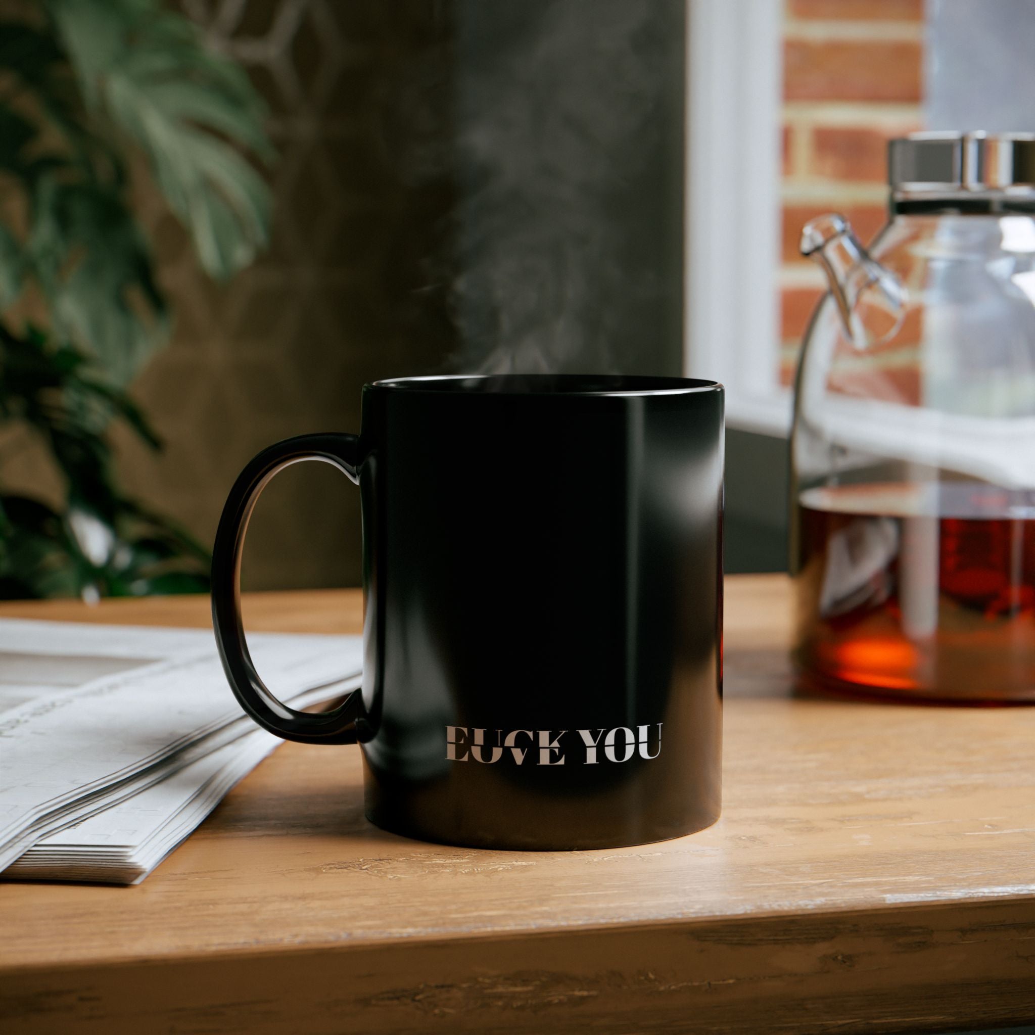 It's A Fine Line black ceramic coffee mug - funny sarcastic mug 11oz 15oz
