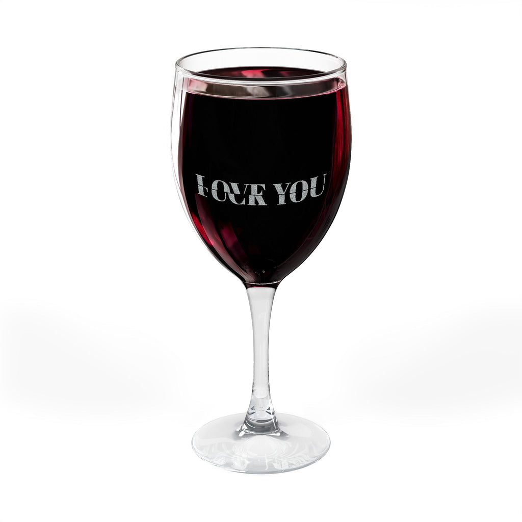 It’s A Fine Line Between Love You & F* You Engraved Wine Glass
